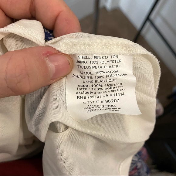 Motherhood|M|Red White Blue Multi Print Boho Tassel Tie Slit Sides Maxi Dress - Picture 5 of 10